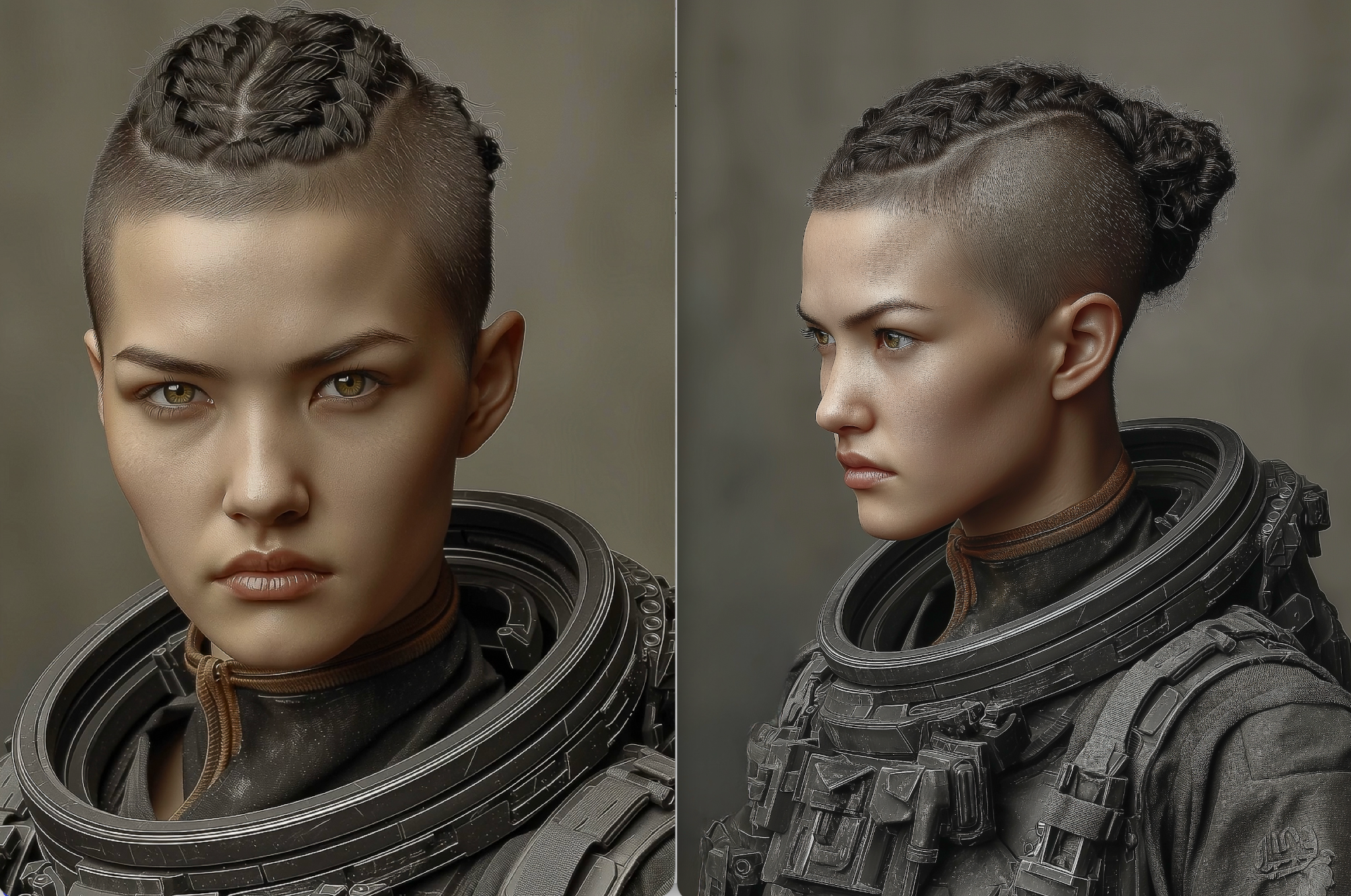 Anora — Nova Sidus character sheet, front + profile